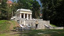 Nově opravené Jihoslovanské mauzoleum v Bezručových sadech v Olomouci. 14.8.2019