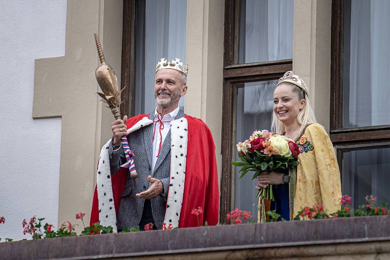 Korunovace krále a královny olomouckého majálesu - Kristýna Coufalová a Jan Tománek,  25. května 2022