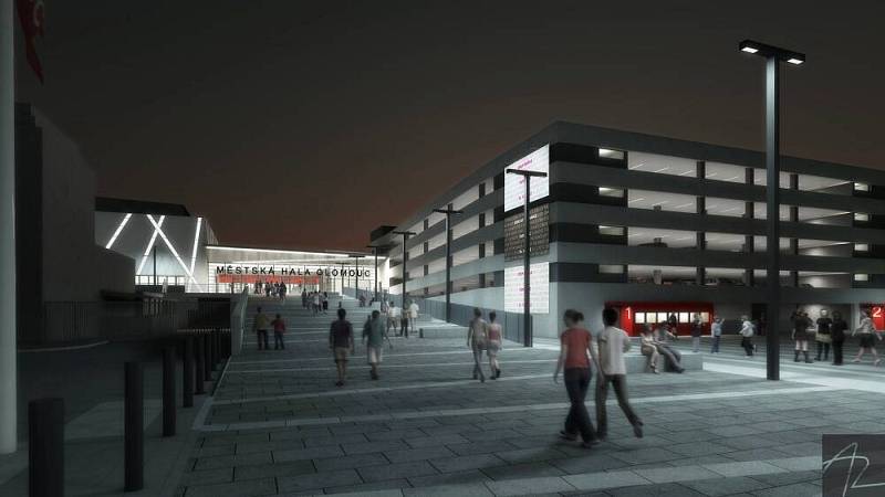 Vizualizace přestavby zimního stadionu na Městskou halu Olomouc