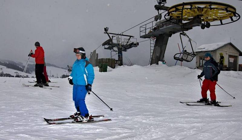 Lyžování ve ski areálu Branná, 3. ledna 2013