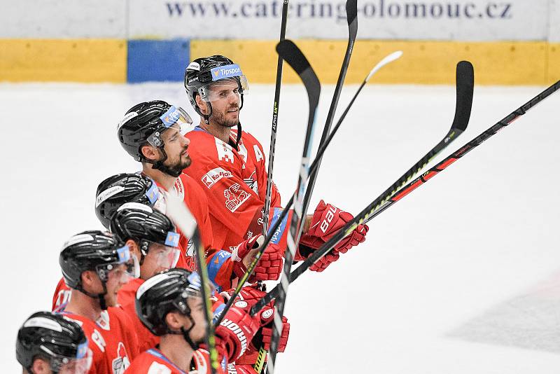 Utkání 1. kola hokejové extraligy: HC Olomouc - BK Mladá Boleslav, 10. září 2021 v Olomouci. David Krejčí z Olomouce.