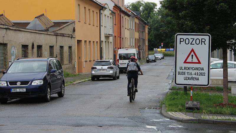 Rokycanova ulice v Olomouci 10. června 2022