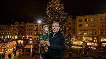 Rozsvícení vánočního stromu v Olomouci - primátor Miroslav Žbánek, 19. listopadu 2021