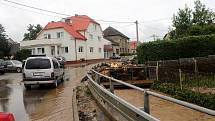 Šumvald, 8. června 2020 ráno. Následky bleskové povodně