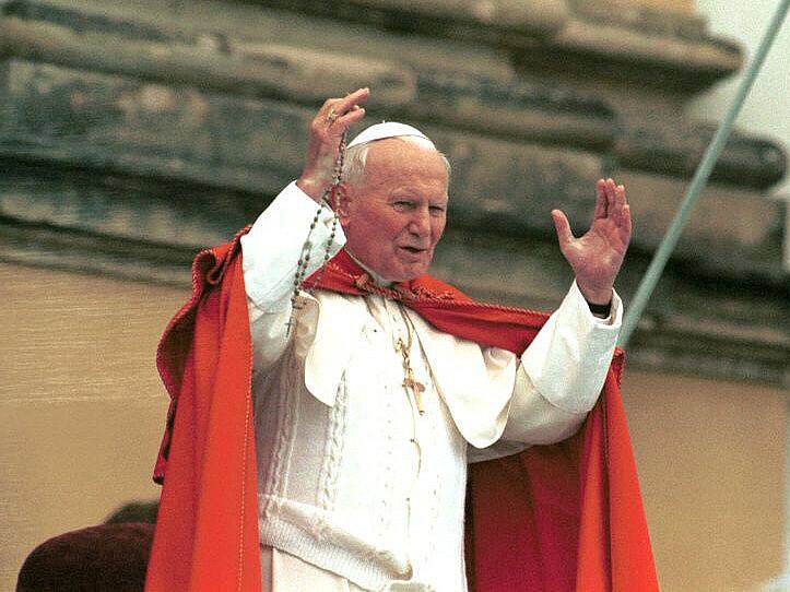Papež Jan Pavel II. na setkání s mládeží na Svatém Kopečku