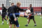 Trénink FC Fastav Zlín před zápasem Evropské ligy na Andrově stadionu v Olomouci