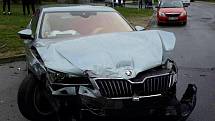 Nehoda dvou osobních aut v Olomouci