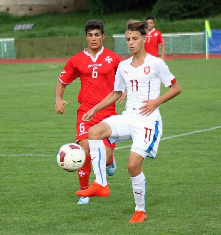 Česká reprezentace U17 v zápase s vrstevníky z Malty v srpnu 2016