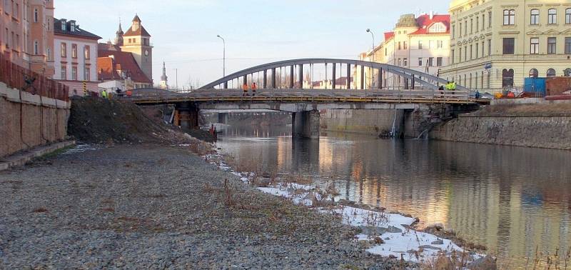 Most v Masarykově ulici v Olomouci, 21. ledna 2021