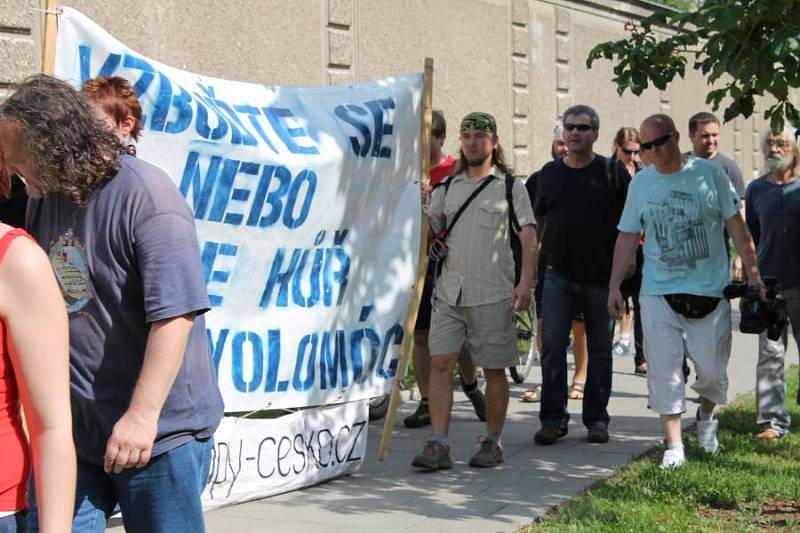 Protest proti věznění Romana Smetany v Olomouci