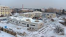 Stavba nové budovy Waldorfské školy v olomoucké čtvrti Hejčín. Začátek února 2021
