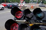 Výměna semaforů na průtahu Litomyšlí. Ilustrační foto