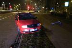 Novoroční nehoda opilého šoféra ve Schweitzerově ulici v Olomouci