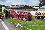 Hromadná nehoda na kruhovém objezdu na silnici I/44 v Zábřehu