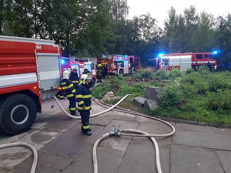 Požár na Černé cestě v Olomouci, 27.8.2019