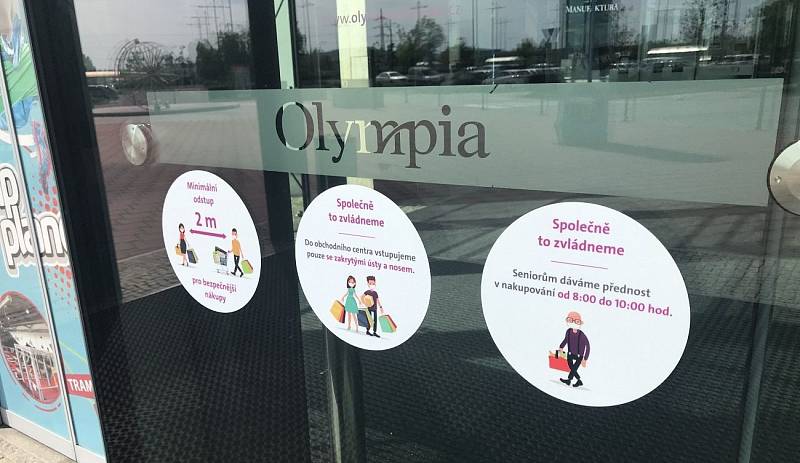 OC Olympia Olomouc po znovuotevření - 11. května 2020 dopoledne