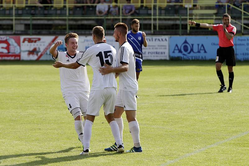 Fotbalisté HFK Olomouc (v bílém) porazili Frýdek-Místek 2:0