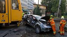 Nehoda na přejezdu v Litovelské ulici v Olomouci