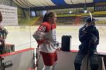 Česká hokejová reprezentantka Vendula Přibylová v Uničově