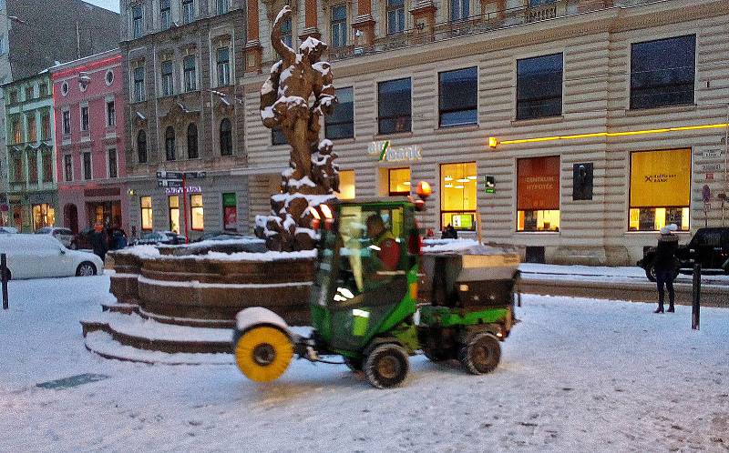 Zasněžená Olomouc 16. ledna 2018