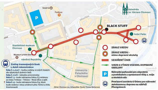 Rekonstrukce třídy 1. máje v Olomouci