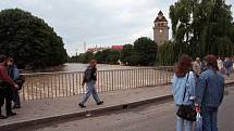 Most v Komenského ulici, Olomouc, 9. července 1997 dopoledne