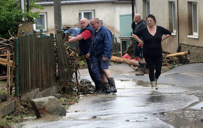 Břevenec po bleskové povodni, 8. června 2020 odpoledne