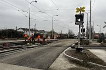 Železniční přejezd v ulici Divišova v Olomouci, 9. listopadu 2022