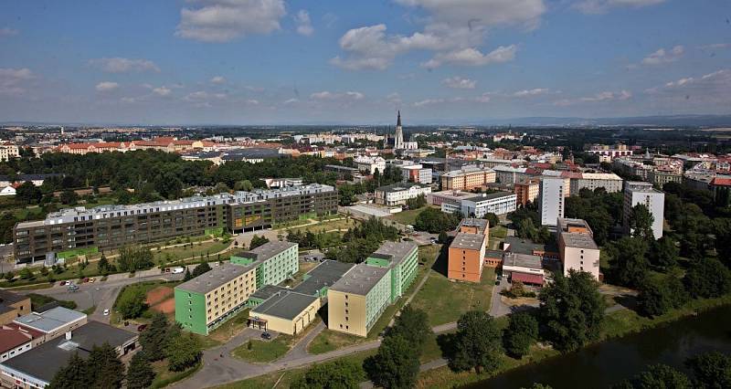 Výhled z výškové budovy BEA v Olomouci