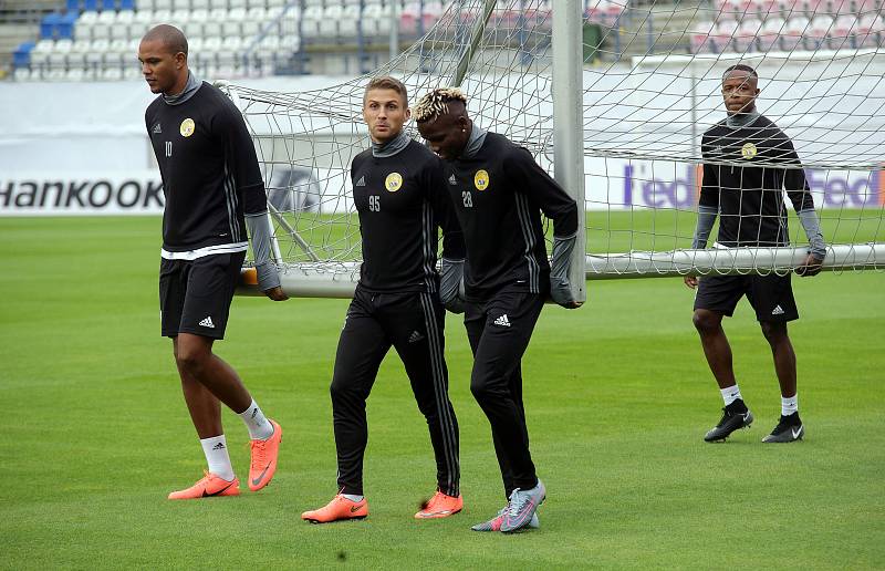 Trénink FC Fastav Zlín před zápasem Evropské ligy na Andrově stadionu v Olomouci