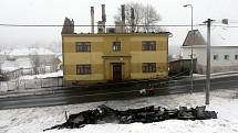 Požárem poškozený dům v Moravském Berouně. 29. ledna 2021