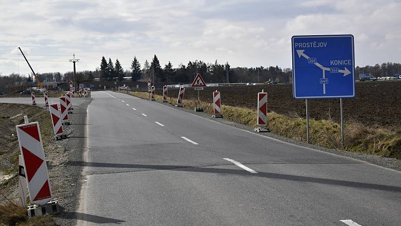 Prostějov - stavba severního obchvatu, březen 2021