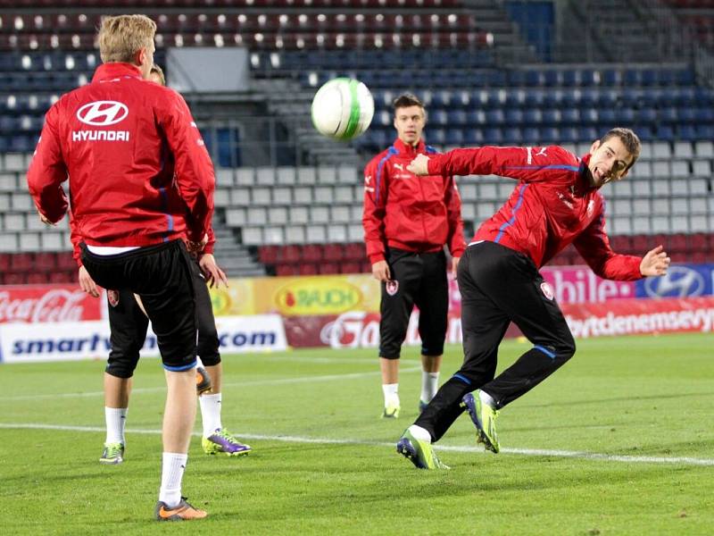 Trénink české reprezentace na Andrově stadionu v Olomouci