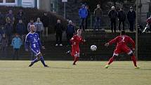 Olomoučtí fotbalisté (v modrém) porazili v přípravě Nitru 1:0.