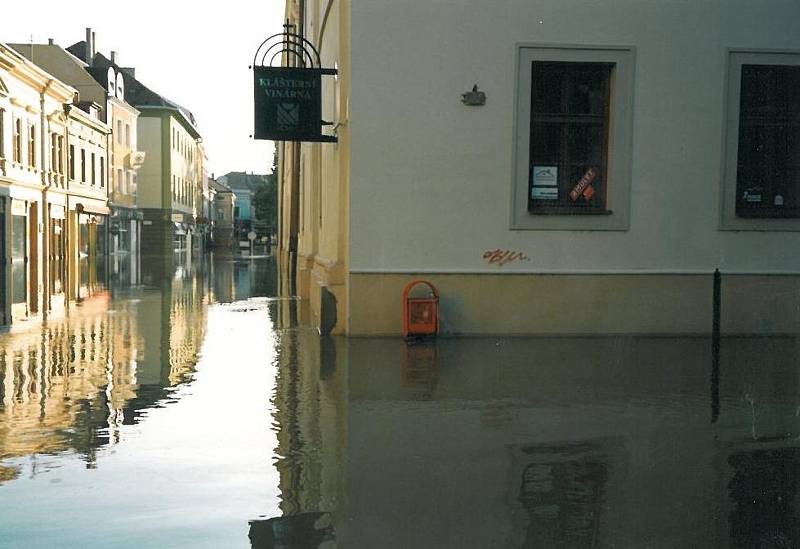 Povodně v Uherském Hradišti v roce 1997.