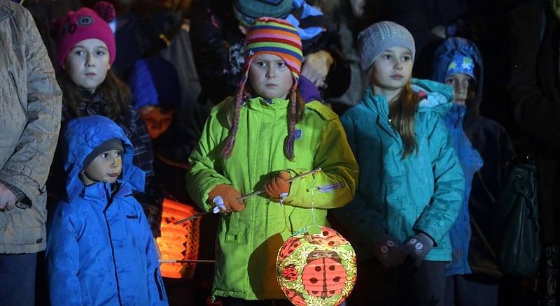 Lampionový průvod a ohňostroj na oslavu Státního svátku 28.října v Olomouci.