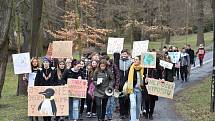 Protestující studenti středních škol v Olomouci