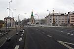 Nový most přes Moravu v Komenského ulici (u Bristolu) v Olomouci. 24. ledna 2020