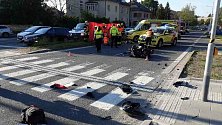 Tragická srážka osobního auta s motorkou v Pražské ulici v Olomouci - 2. 6. 2021