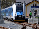 Vlak RegioPanter na elektrifikované trati Šumperk - Kouty nad Desnou