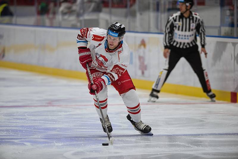 Utkání hokejové extraligy mezi HC Olomouc a HC Sparta Praha (4:0). Alex Rašner