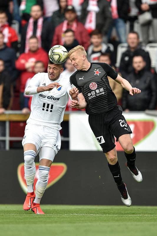 Finále fotbalového poháru MOL Cupu: FC Baník Ostrava - SK Slavia Praha, 22. května 2019 v Olomouci. Zleva Patrizio Stronati a Frydrych Michal.