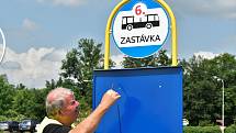 Vznik provizorního autobusového nádraží v Příčné ulici v Litovli, 12. 6. 2020