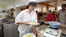 Školní kuchyň a jídelna na ZŠ M. Horákové v Olomouci. Ilustrační foto