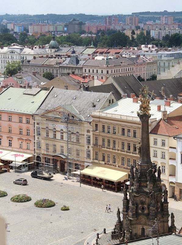 Vyhlídka na věži kostela sv. Mořice v Olomouci, červenec 2021