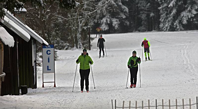 Běžkařský areál v Nové Vsi u Rýmařova. 8. ledna 2021