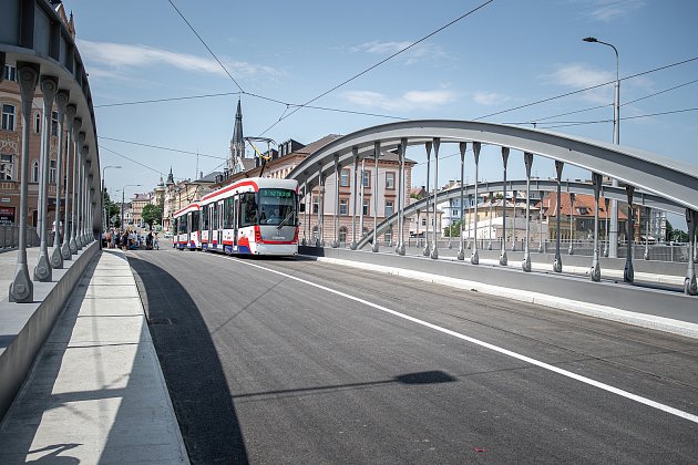 Nový most Václava Rendera na Masarykově třídě v Olomouci, 30. června 2022
