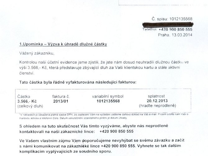 Podvodný dopis směřovaný některým obyvatelům Olomouckého kraje - výňatek z dopisu
