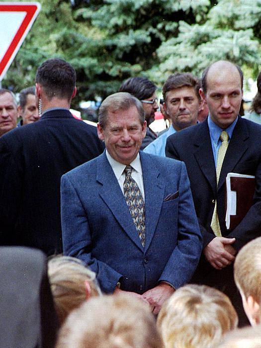 Václav Havel 29. září 1999 při návštěvě na střední Moravě.