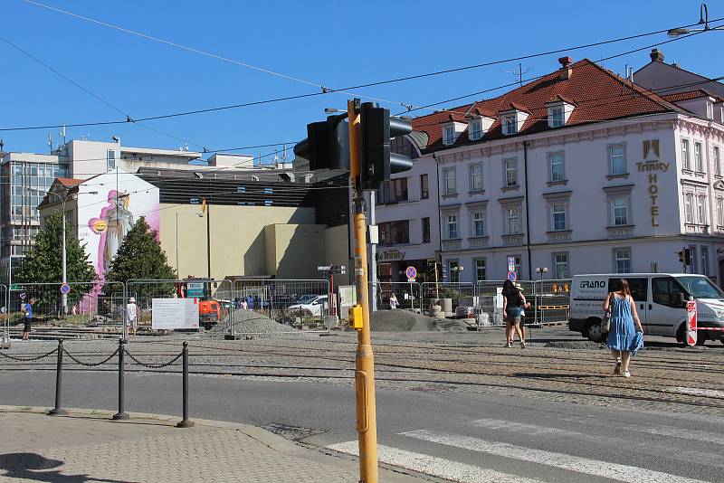 Oprava na křižovatce třídy Svobody a Havlíčkovy ulice (u Drápala), 5. srpna 2022